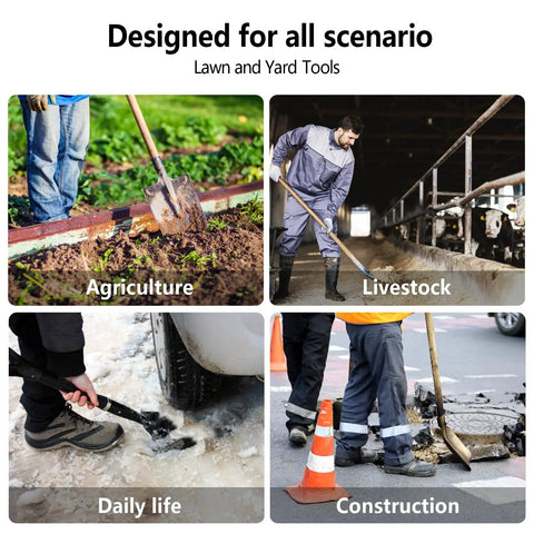 Heavy Duty 57 Inch Digging Shovel With Fiberglass Handle And Round Steel Head Closed Back Design Prevents Debris Buildup And Rust Non Slip Cushion Grip For Lawn And Yard Work Orange Workhorse Shovel in agriculture, livestock, daily life, and construction scenarios