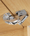 Heavy Duty 2 Pack 90 Degree RV Cabinet Hinges With Soft Close Surface Mount For Face Frame And Frameless Cabinets No Pre Drilled Cup Holes Self Closing installed view
