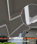 Close-up of heavy-duty aluminum supports and arms of 12x10 Ft Manual Retractable Outdoor Patio Awning With Easy Crank Handle