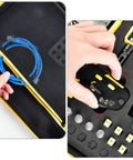 Hands organizing tools in Cable Tester Gear Case For Scout Pro 3 Tracer Probe And Wire Stripper Accessories Travel Carry Box