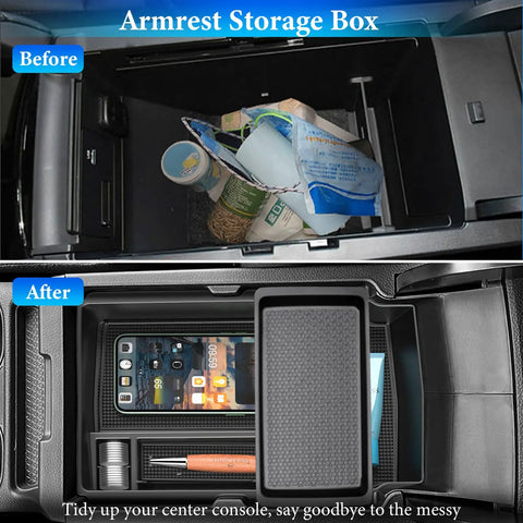 Before and after use of 3 Piece Center Console Organizer And Armrest Tray For Honda CRV 2023 2024 2025 2026 Fits LX EX EX L Sport Hybrid