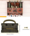 Retro Rectangle Pull Handles With Screws For Furniture Cabinet Drawer Bookcase Wardrobe Antique Bronze Zinc Alloy 4 Pieces Hidden Screws Design Easy Install, showing dimensions and installation