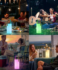People enjoying outdoors with Solar Lantern Table Lamp 2 In 1 Portable USB Rechargeable LED Cordless Light with Remote Control