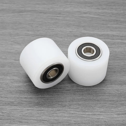 Two Pack Nylon Sliding Pulley Bearings 40x30mm With 6000ZZ for conveyor belts and sliding doors, durable white nylon