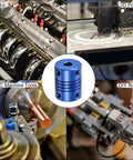 Two Pack 8 To 10 mm Aluminum Alloy Shaft Couplings Flexible With Screws Blue for CNC Machines and 3D Printers; central product image.