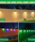 8 Pack Solar Fence Lights Outdoor For Fence And Patio RGB Color Changing LED Lights With 7 Colors Plus Warm White Four Modes