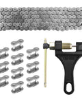 Beefed Up 530 X Ring Drive Chain Universal Kit 120 Links For 50 70 90 110 125 196 212cc Engines Fits SSR TaoTao Coolster Baja ATVs Mini Bikes Dirt Bikes Go Karts Includes Chain Breaker Tool