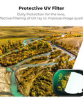 DJI Mini 4 Pro Filter Kit 4 Pack CPL UV ND8 ND16 Multi Coated Optical Glass for drone, aerial landscape view with UV filter.