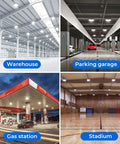 Warehouse, parking garage, gas station, and stadium lit by 40W LED Canopy Light 5600LM Daylight 5000K IP65 Waterproof UL Listed