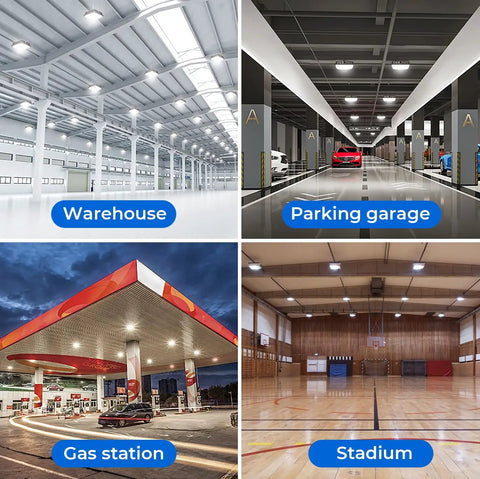 Warehouse, parking garage, gas station, and stadium lit by 40W LED Canopy Light 5600LM Daylight 5000K IP65 Waterproof UL Listed