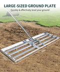Beefy Heavy Duty Lawn Leveling Rake 30x10 Inch Professional Grade Leveler Tool with Adjustable 78 Inch Handle on soil