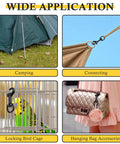 Image showcasing Top Tier Badass Rugged Zinc Alloy Swivel Trigger Snaps 2.67 Inch for camping, bag accessories, and cages.