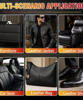 Black Leather Repair Kit and Vinyl Patch Crushes Nasty Scratches on furniture, leather jacket, sofa, car seat, bag, and shoes.