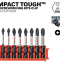 Eight Piece 2 Inch Impact Tough Phillips Power Bits Set With Clip For Custom Case Rig That Delivers Ten Times Life Vs Standard Bits Xtended Torsion Zone Absorbs Big Torque Tilt In Tilt Out Case Accessory For Easy Swapping