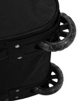 Rockland rolling duffel bag, black, 36in luggage, side wheel close-up