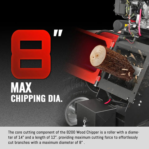 8 Inch Towable Wood Chipper Shredder Mulcher With Electric Start Honda 688cc 22HP Gasoline Engine chipping wood