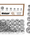Wokape 72-piece high carbon steel double-shielded deep groove ball bearing set in clear case; six sizes 693ZZ-627ZZ