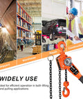 Three Quarter Ton Manual Lever Hoist Come Along With 1650Lbs Capacity displayed in industrial settings
