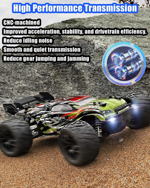 RC car with CNC-machined transmission features Beefed Up Hardened Steel Spur Gear Set With 18T 20T And 22T Pinions