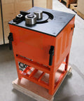 CCTI Heavy Duty Electric Rebar Bender For Grade 60 Steel Rods Up To 1 Inch Bends Fast On Job Sites Includes Stand And Rollers, close-up view.