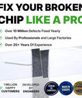 Before and after repair using Bathtub And Surface Repair Kit For Chips And Cracks On Bathtubs Tile Ceramic Porcelain And Fiberglass DIY Fix With 8g Repair Material Easy Process And Quick Pro Level Results.