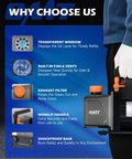 Heavy Duty Auto AC Vacuum Pump Kit With Four CFM One Third HP Motor features transparent oil window and shockproof base.
