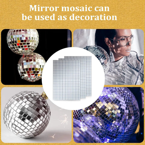 Self Adhesive Disco Mirror Mosaic Tiles For DIY Craft Projects Silver 5x5mm 10800 Pieces Across 18 Sheets in various decor settings