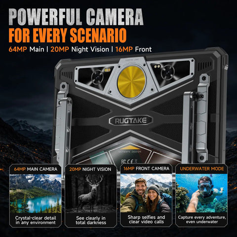 Built Like A Tank 5G Rugged Tablet With Android 16 And Massive 20080Mah Battery Featuring 11 Inch Waterproof Screen showcasing powerful camera features.