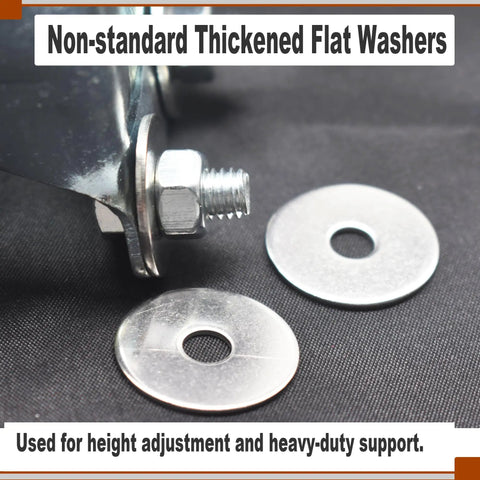 Oversized Fender Washer Set 25mm Outer Diameter 1.5mm Thick Inner M5 Hole Stainless Steel 1 Inch OD Flat Washer for Screws Bolts Hardware Lock 50 Pack shown with bolts