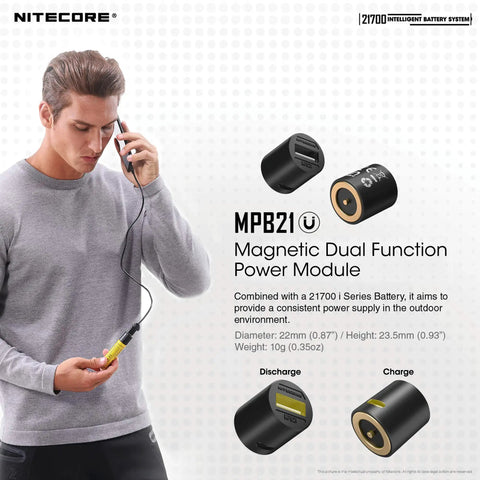 Man using MPB21 Mini Rechargeable Lantern Flashlight Bundle with 5000mAh Battery, Magnetic Charger, and LumenTac USB Cable