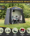 Travel Bike Storage Shed Tent With 40 Percent More Top Space Waterproof Portable Bike Shelter for 2-5 Bikes in garden setting