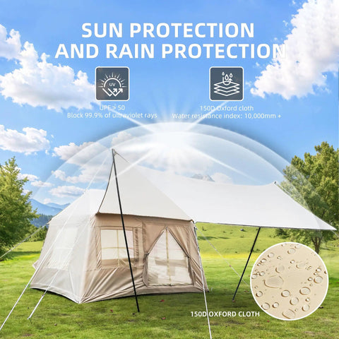 Inflatable Camping Tent With Detachable Top For All Season Weatherproof Outdoor Shelter Built For Stargazing And Night Sky Watching