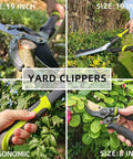 Three Piece Yard Tools Set With Loppers Hedge Clippers And Pruners For Easy No Fuss Tree Trimming 19 Inch Loppers, 19 Inch Hedge Shears, 8 Inch Pruning Shears in use
