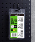 Assorted Jt21 Fine Wire Staples For Staple Gun Galvanized Upholstery Nails sizes 1/4 5/16 3/8 Inch displayed in a project pack.