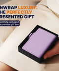 Pop Up Wallet For Women With RFID Blocking Slim Card Holder in gift box, perfect for small purses and crossbody bags.