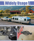 Dang Tough Heavy Duty Steel 3 Way Trailer Hitch Riser Drop Adapter with Pin Ball mounted on a truck and ATV for towing.