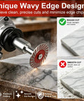 Built Tough 1.57 Inch Diamond Saw Blade Set With Segmented Wavy Edge And Quick Swap Flange for precise marble cutting.