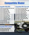 Chevy GMC Air Conditioning Serpentine Drive Belt Tensioner Kit compatibility chart for GM SUVs and trucks 1999-2008.