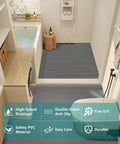 Bathroom with Grippy Non Slip Drainage Mats PVC Pool Floor Mat 0.23 Inch Thick Outdoor Indoor Parking Space Mat 3 By 16.6 Feet installed