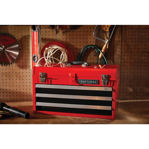 Portable 3 Drawer Tool Chest With Wrench Organizer, Stainless Steel Heavy Duty Storage For The Jobsite Or Garage, Holds Up To 25 Lb Per Drawer, Easy To Transport And Keep Tools Sorted