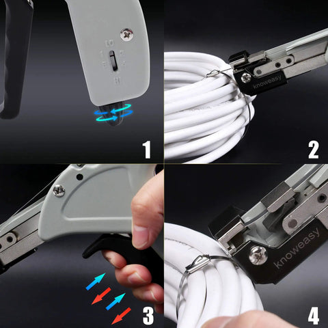 Built Tough Pro Grade Heavy Duty Stainless Steel Cable Tie Gun For Tightening And Cutting With Clean Edges 600N Plier Style Tie Tool demonstration