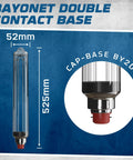 Low Pressure Sodium HID Clear Light Bulb 1800K Warm White BY22D Base, 55W Energy Efficient Lamp for Outdoor Industrial Use, Long Lasting Bright White Glow, Pack of 1, dimensions and bayonet double contact base shown.