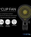 5 Inch Battery Powered Clip On Fan With Clamp 2 Pack, Portable Hands Free Cooling, adjustable pivoting clip fan close-up