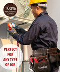 Oil Tanned Leather Tool Belt Pouch Bag For Carpenters Construction Workers Handyman Electricians With Ample Tool Pockets