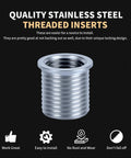 Stainless steel threaded insert from M12x1.25 Thread Repair Kit With Stainless Steel Inserts, Drill, Tap, Counterbore And Driver, 10 Piece Set.