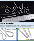 Stainless Steel 304 Cotter Pins And Hairpin R Clips Set 215 Piece Assortment Kit With Sizes M1 to M3 next to a ruler