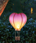 Heart Shaped Solar Lantern For Outdoor Decor Bright Hanging Light With Flickering Flame Garden Party Accent lit in pink