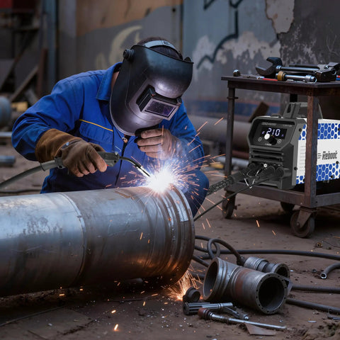 Garage Ready 210A 4 In 1 Mig Tig Stick Welder 120V Gas Or Gasless Flux Core Mig Lift Tig IGBT Inverter with user welding