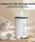 Large Pet Air Purifier For Homes Up To 4200 Sq Ft With 7 Stage H13 HEPA Filter, absorbs pet hair in bright room with cats and dogs