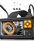 Endoscope Camera With Light And 4.3 Inch IPS Screen 1080P Borescope With 8 LED Lights 16.5 Ft SemiRigid Cable Snake IP67 Waterproof Sewer Inspection Tool For Home And Auto, handheld unit with probe